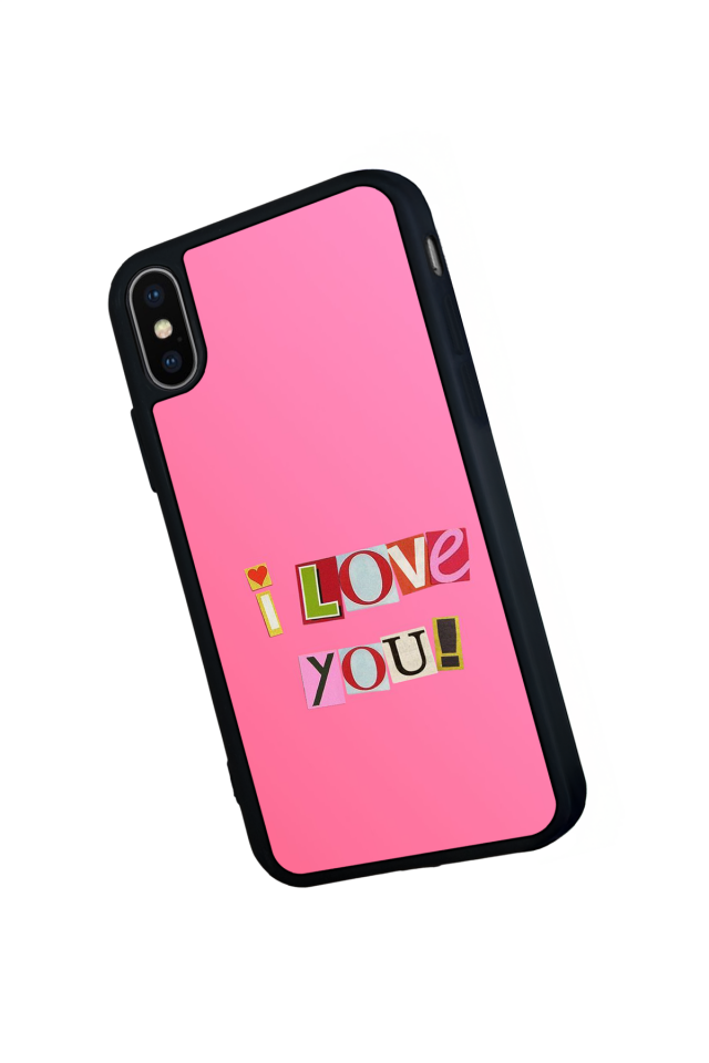 iPhone X/ XS Uyumlu Kalp Love Tasarımlı Glossy Premium Kılıf
