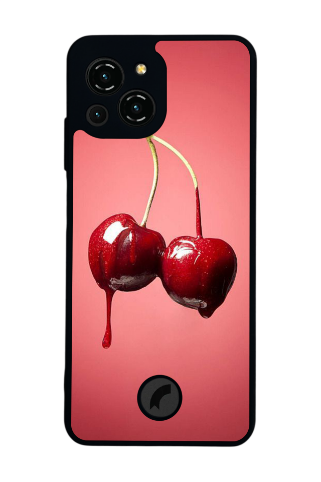 Reeder S23 Pro Max Uyumlu Kiraz Tasarımlı Glossy Premium Kılıf