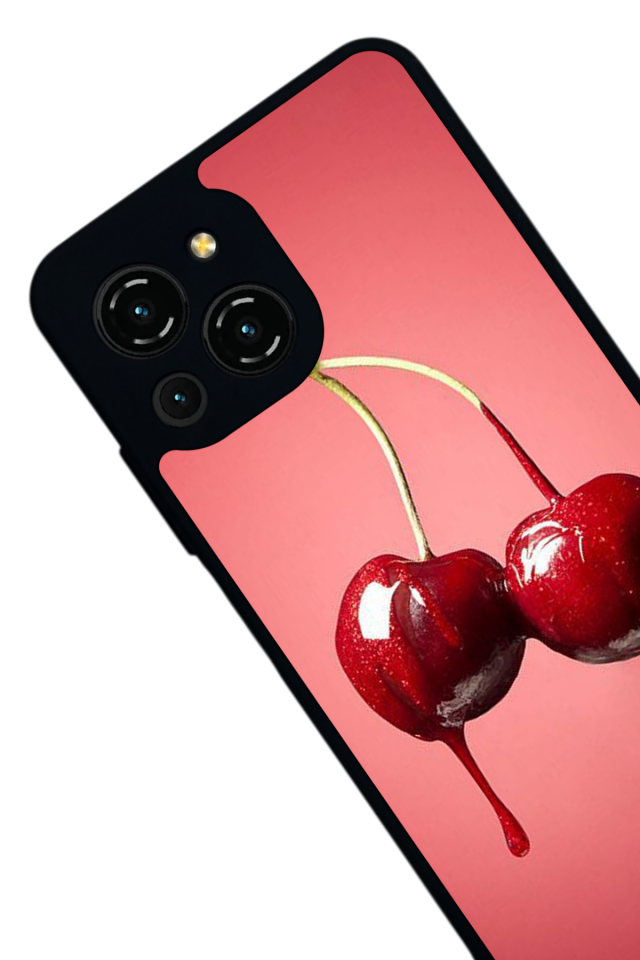 Reeder S23 Pro Max Uyumlu Kiraz Tasarımlı Glossy Premium Kılıf