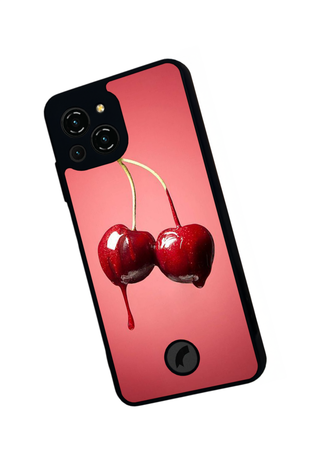 Reeder S23 Pro Max Uyumlu Kiraz Tasarımlı Glossy Premium Kılıf