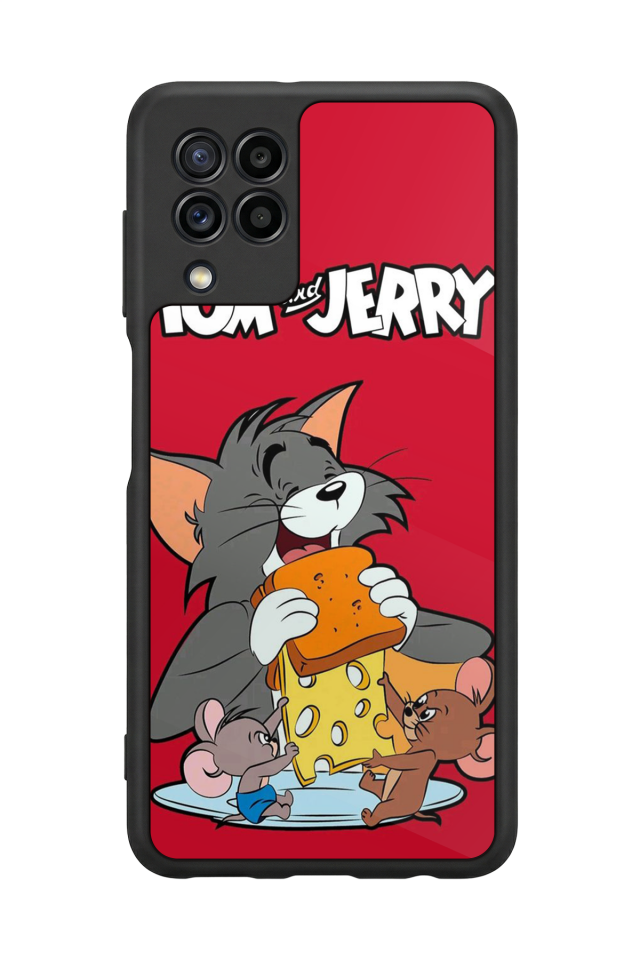 Samsung Galaxy M22 Uyumlu Tom And Jerry Tasarımlı Glossy Premium Kılıf