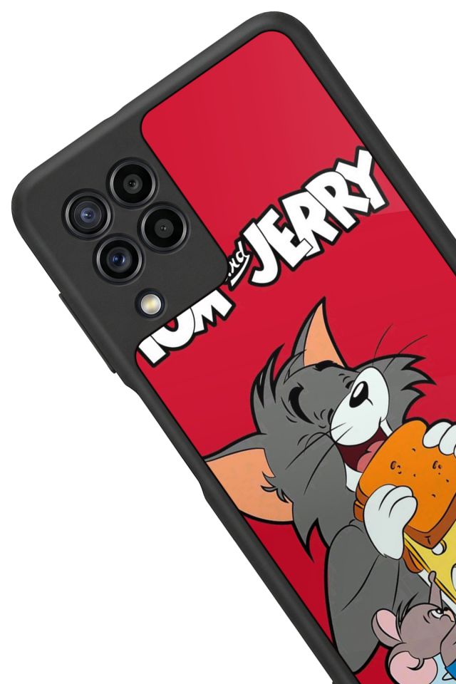 Samsung Galaxy M22 Uyumlu Tom And Jerry Tasarımlı Glossy Premium Kılıf