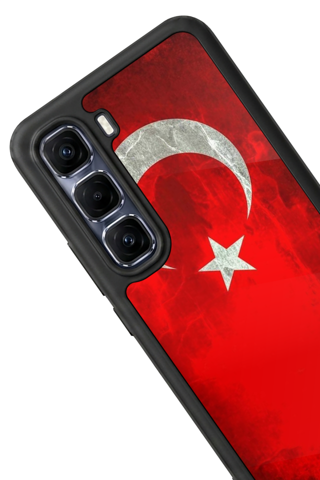 Infinix Hot 60 Pro Plus Uyumlu Türk Bayragi Tasarımlı Glossy Premium Kılıf