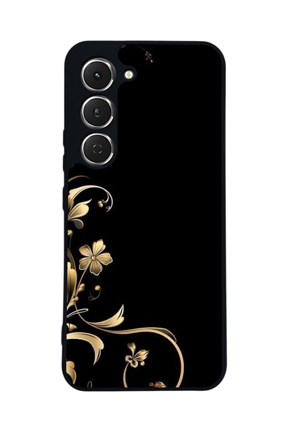 Tecno Spark 40 Pro Uyumlu Yaldizli Cicek Tasarımlı Glossy Premium Kılıf