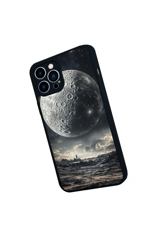 iPhone 13 Pro Max Uyumlu Ay Tasarımlı Glossy Premium Kılıf