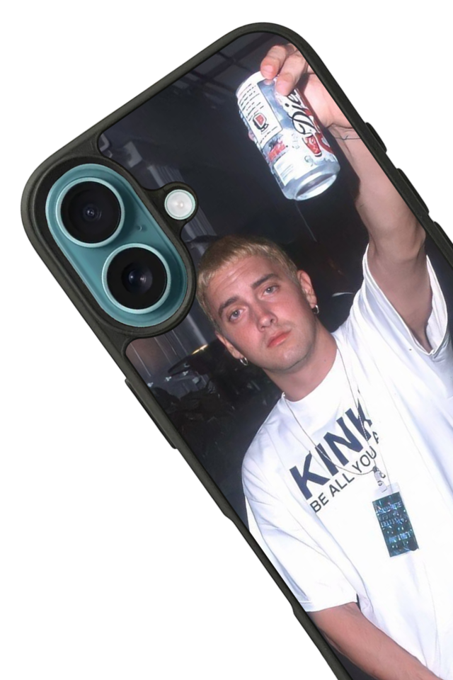 iPhone 16 Uyumlu Eminem Tasarımlı Glossy Premium Kılıf
