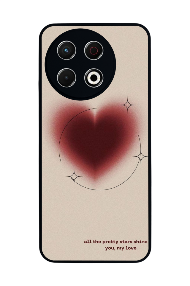 Tecno Spark 30 Pro Uyumlu Kalp Love Tasarımlı Glossy Premium Kılıf