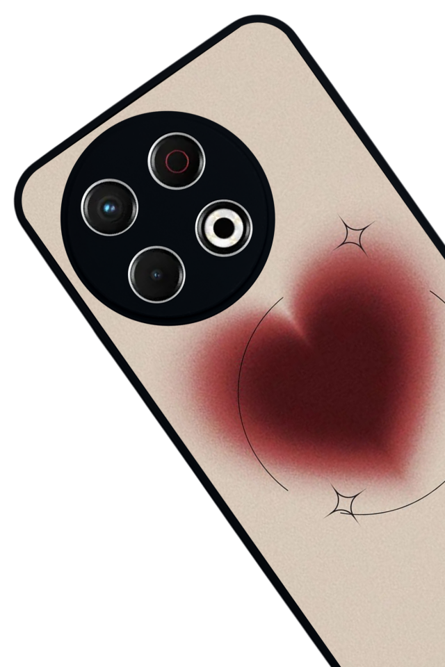 Tecno Spark 30 Pro Uyumlu Kalp Love Tasarımlı Glossy Premium Kılıf