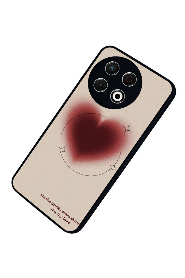 Tecno Spark 30 Pro Uyumlu Kalp Love Tasarımlı Glossy Premium Kılıf