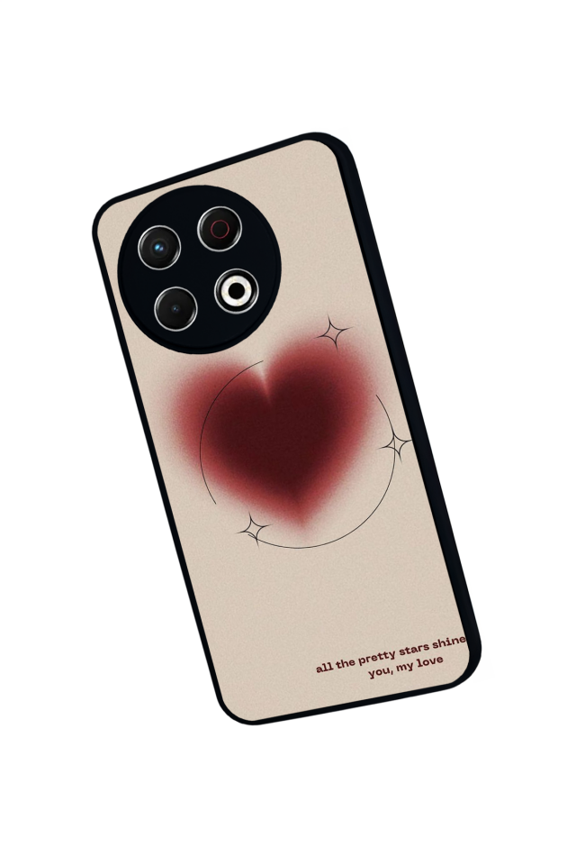 Tecno Spark 30 Pro Uyumlu Kalp Love Tasarımlı Glossy Premium Kılıf