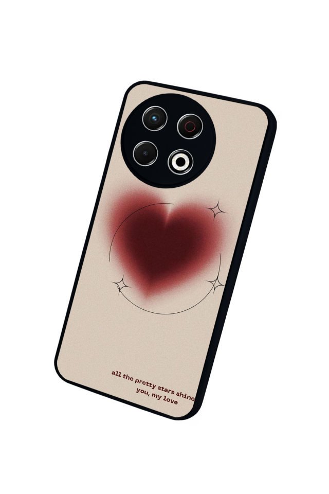 Tecno Spark 30 Pro Uyumlu Kalp Love Tasarımlı Glossy Premium Kılıf