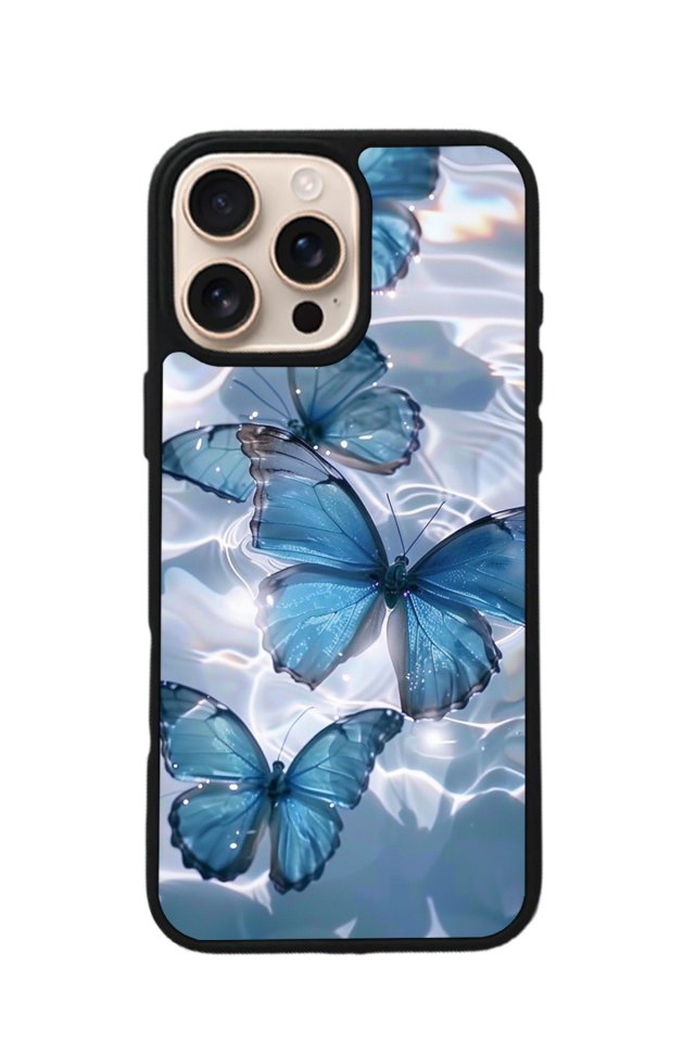 iPhone 15 Pro Uyumlu Kelebek Tasarımlı Glossy Premium Kılıf