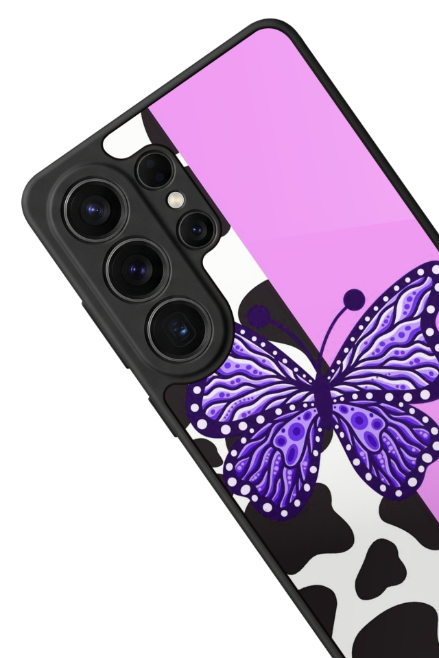 Samsung Galaxy S26 Ultra Uyumlu Kelebek Tasarımlı Glossy Premium Kılıf