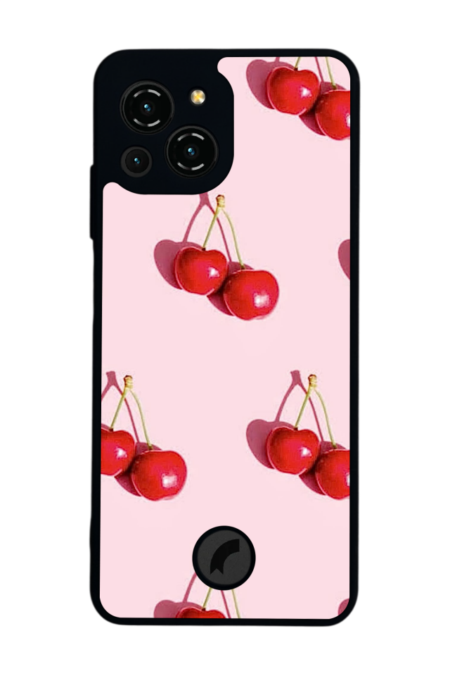 Reeder S23 Pro Max Uyumlu Kiraz Tasarımlı Glossy Premium Kılıf