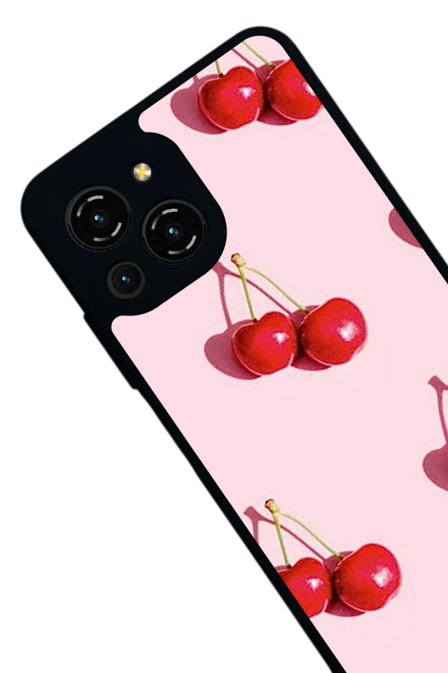 Reeder S23 Pro Max Uyumlu Kiraz Tasarımlı Glossy Premium Kılıf