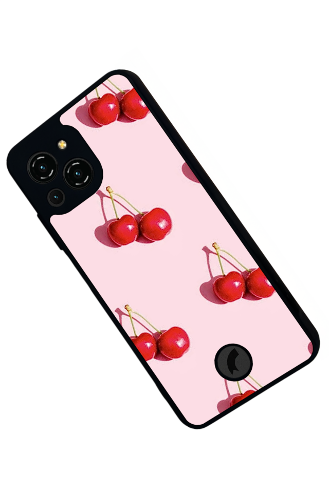 Reeder S23 Pro Max Uyumlu Kiraz Tasarımlı Glossy Premium Kılıf