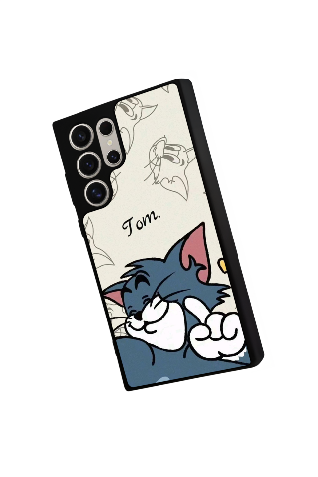 Samsung Galaxy S23 Ultra Uyumlu Tom And Jerry Tasarımlı Glossy Premium Kılıf