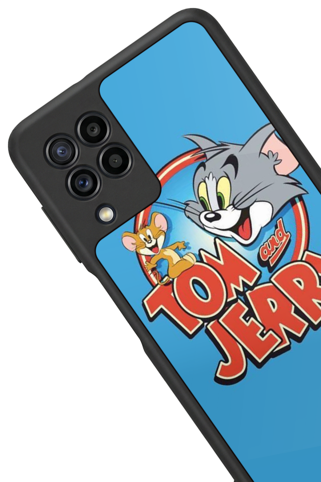 Samsung Galaxy M22 Uyumlu Tom And Jerry Tasarımlı Glossy Premium Kılıf