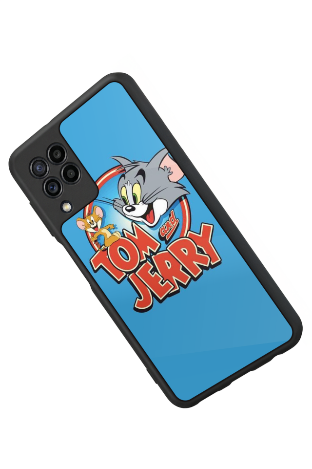 Samsung Galaxy M22 Uyumlu Tom And Jerry Tasarımlı Glossy Premium Kılıf