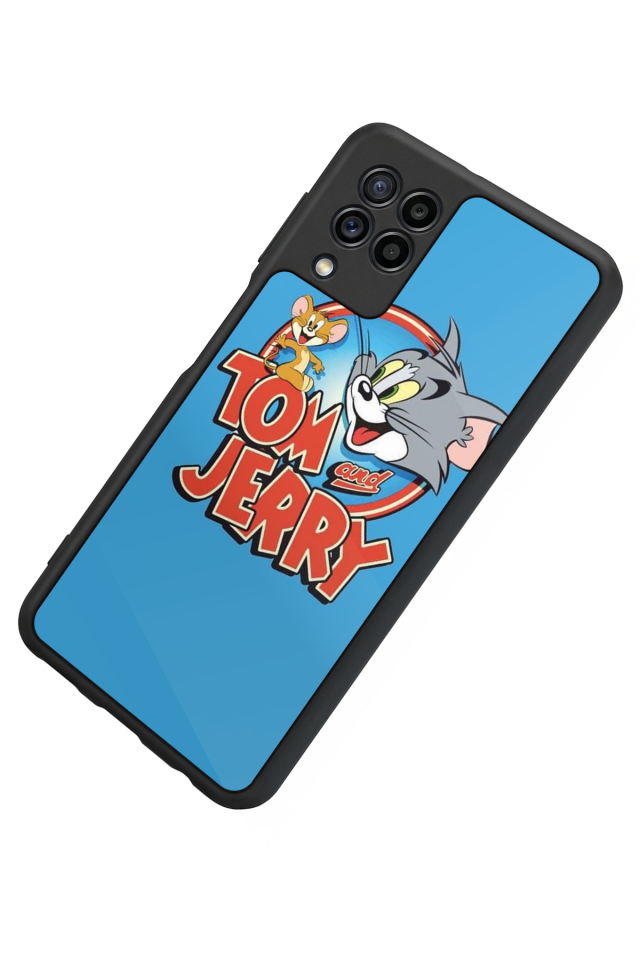 Samsung Galaxy M22 Uyumlu Tom And Jerry Tasarımlı Glossy Premium Kılıf