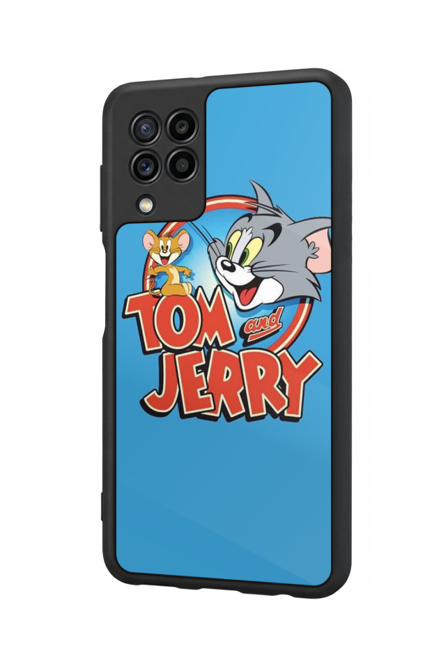 Samsung Galaxy M22 Uyumlu Tom And Jerry Tasarımlı Glossy Premium Kılıf