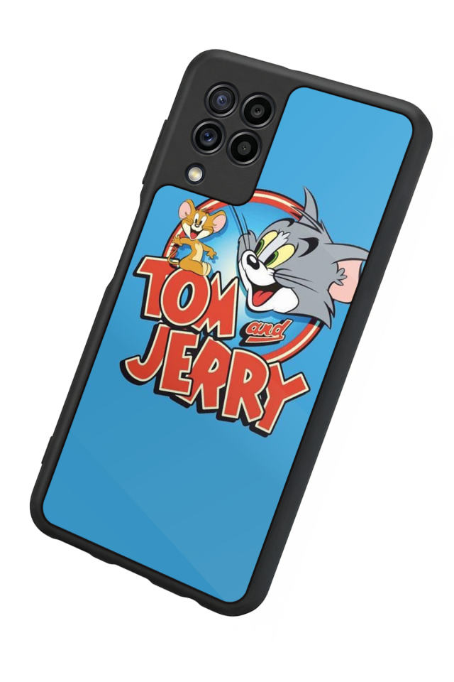 Samsung Galaxy M22 Uyumlu Tom And Jerry Tasarımlı Glossy Premium Kılıf