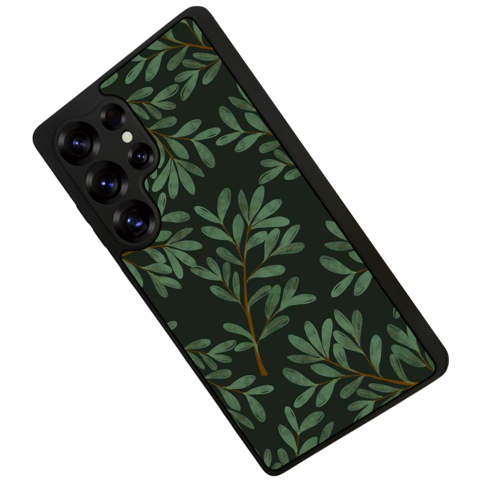 Samsung Galaxy S25 Ultra Uyumlu Botanik Tasarımlı Glossy Premium Kılıf