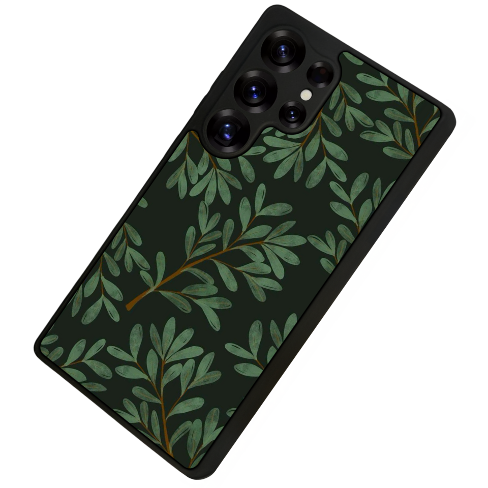 Samsung Galaxy S25 Ultra Uyumlu Botanik Tasarımlı Glossy Premium Kılıf
