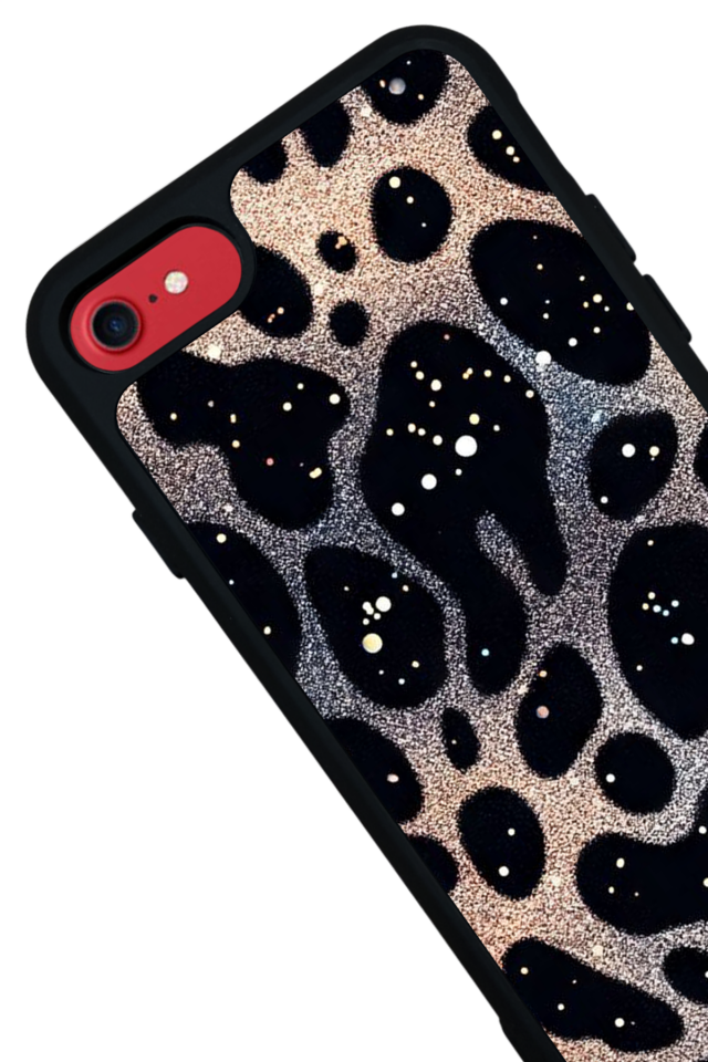 iPhone SE Uyumlu Hologram Leopar Tasarımlı Glossy Premium Kılıf