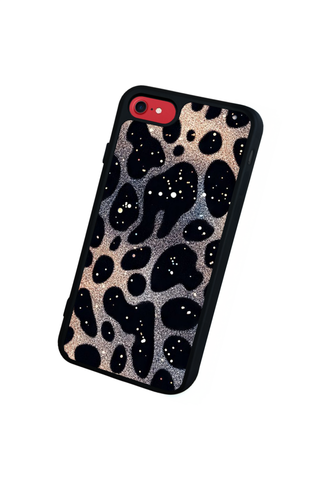 iPhone SE Uyumlu Hologram Leopar Tasarımlı Glossy Premium Kılıf