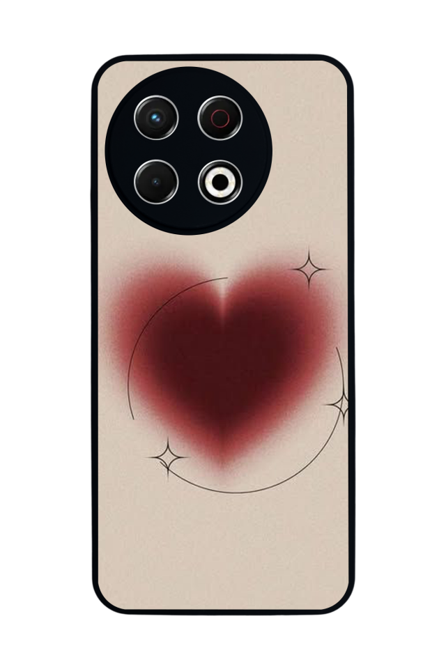 Tecno Spark 30 Pro Uyumlu Kalp Love Tasarımlı Glossy Premium Kılıf