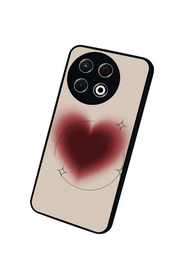 Tecno Spark 30 Pro Uyumlu Kalp Love Tasarımlı Glossy Premium Kılıf