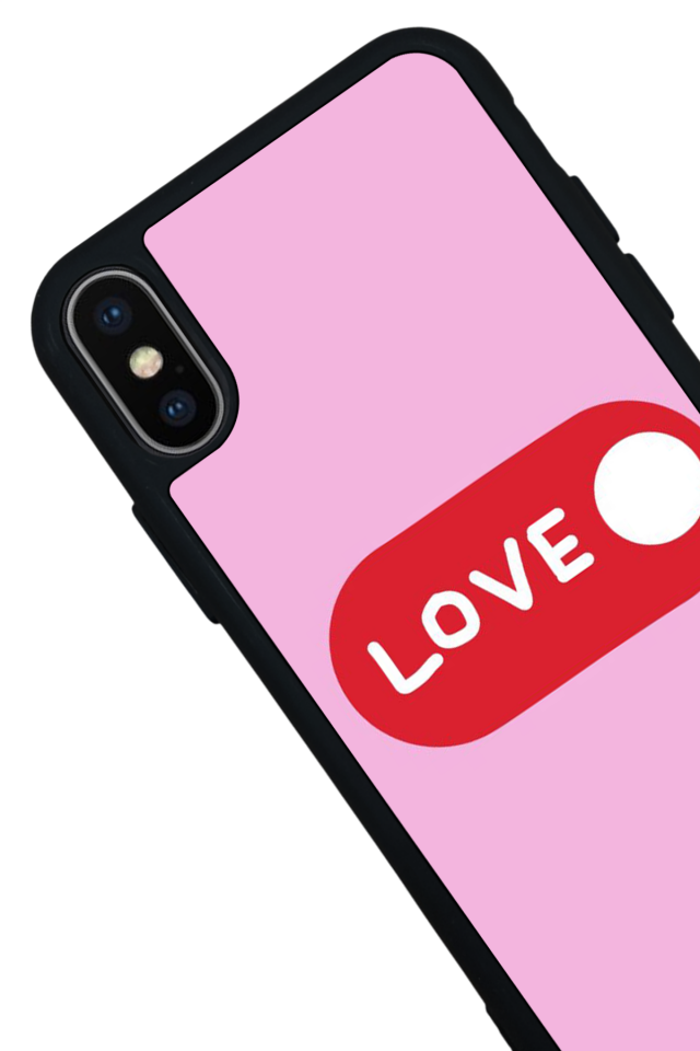iPhone X/ XS Uyumlu Kalp Love Tasarımlı Glossy Premium Kılıf