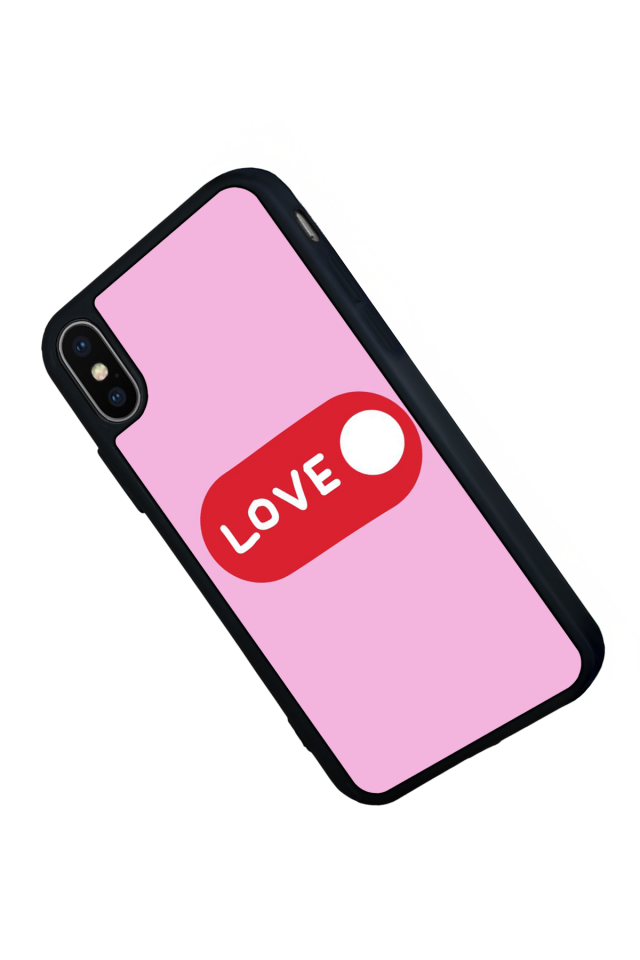 iPhone X/ XS Uyumlu Kalp Love Tasarımlı Glossy Premium Kılıf