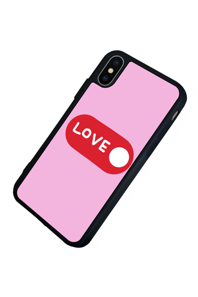 iPhone X/ XS Uyumlu Kalp Love Tasarımlı Glossy Premium Kılıf