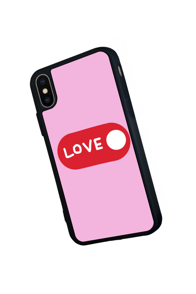 iPhone X/ XS Uyumlu Kalp Love Tasarımlı Glossy Premium Kılıf