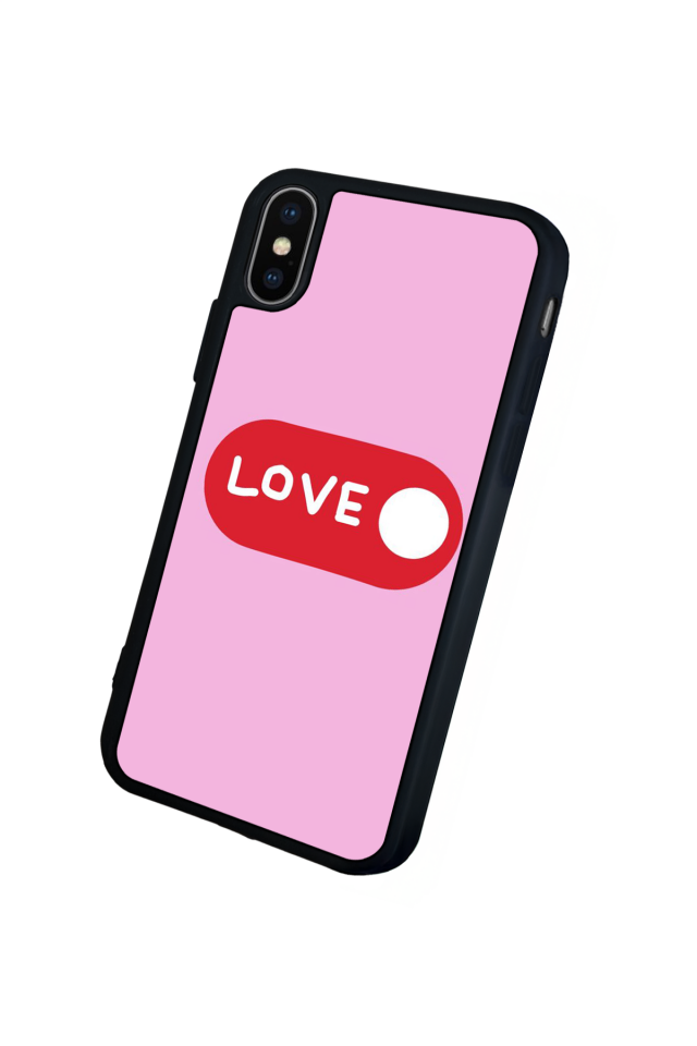 iPhone X/ XS Uyumlu Kalp Love Tasarımlı Glossy Premium Kılıf