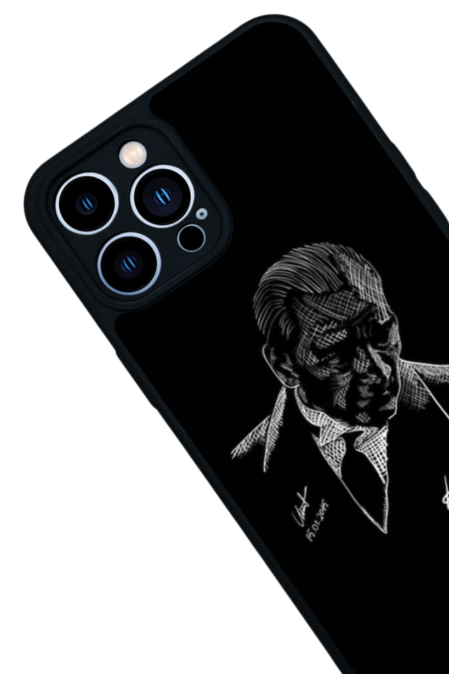 iPhone 12 Pro Max Uyumlu Mustafa Kemal Ataturk Tasarımlı Glossy Premium Kılıf