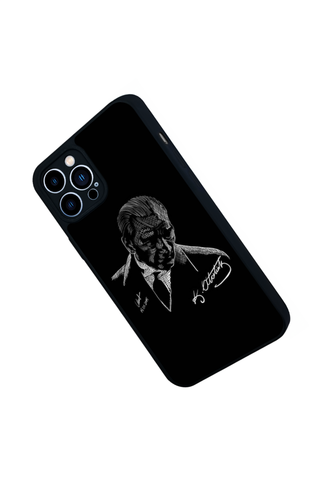 iPhone 12 Pro Max Uyumlu Mustafa Kemal Ataturk Tasarımlı Glossy Premium Kılıf