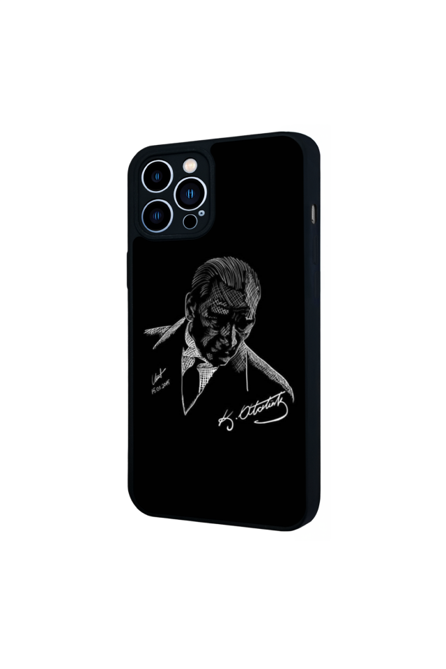 iPhone 12 Pro Max Uyumlu Mustafa Kemal Ataturk Tasarımlı Glossy Premium Kılıf