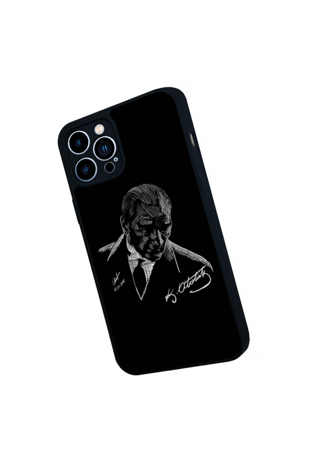 iPhone 12 Pro Max Uyumlu Mustafa Kemal Ataturk Tasarımlı Glossy Premium Kılıf