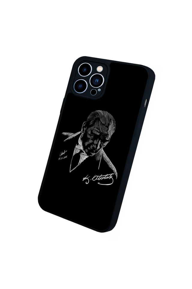 iPhone 12 Pro Max Uyumlu Mustafa Kemal Ataturk Tasarımlı Glossy Premium Kılıf