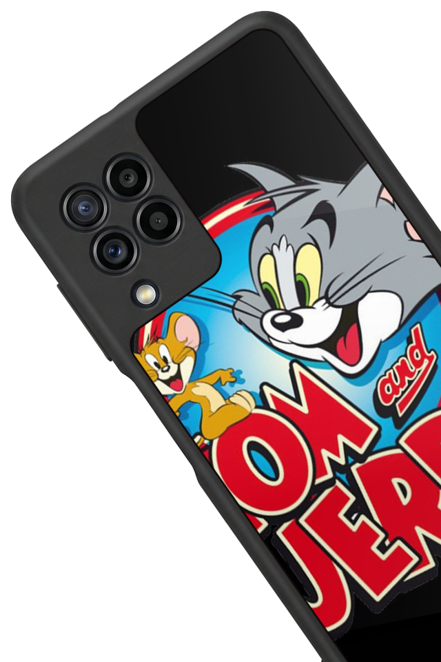 Samsung Galaxy M22 Uyumlu Tom And Jerry Tasarımlı Glossy Premium Kılıf