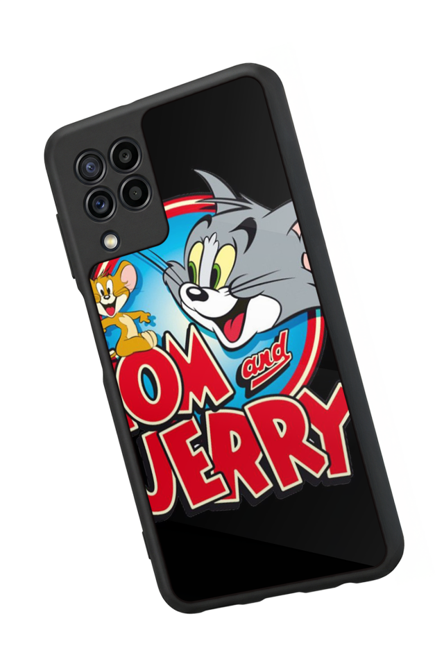 Samsung Galaxy M22 Uyumlu Tom And Jerry Tasarımlı Glossy Premium Kılıf