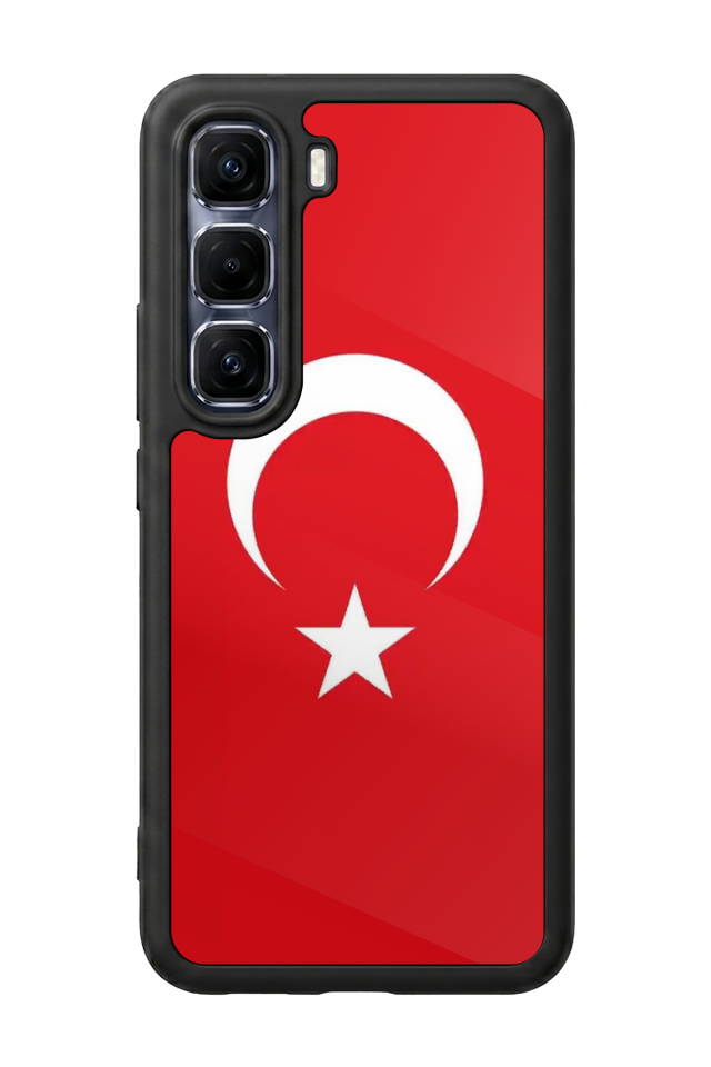 Infinix Hot 60 Pro Plus Uyumlu Türk Bayragi Tasarımlı Glossy Premium Kılıf