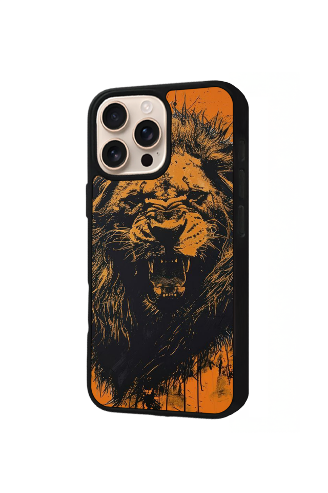 iPhone 16 Pro Max Uyumlu Aslan Tasarımlı Glossy Premium Kılıf