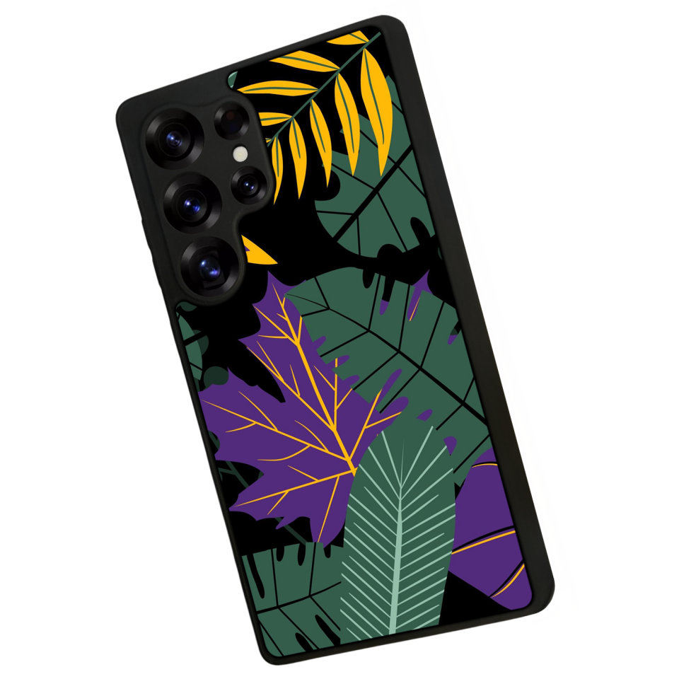 Samsung Galaxy S25 Ultra Uyumlu Botanik Tasarımlı Glossy Premium Kılıf