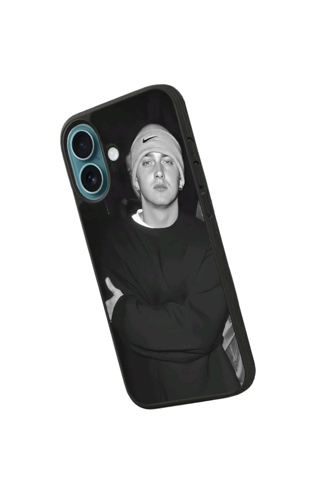 iPhone 16 Uyumlu Eminem Tasarımlı Glossy Premium Kılıf