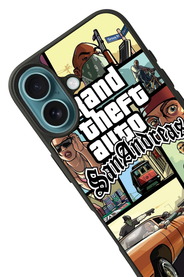 iPhone 16 Plus Uyumlu GTA Tasarımlı Glossy Premium Kılıf