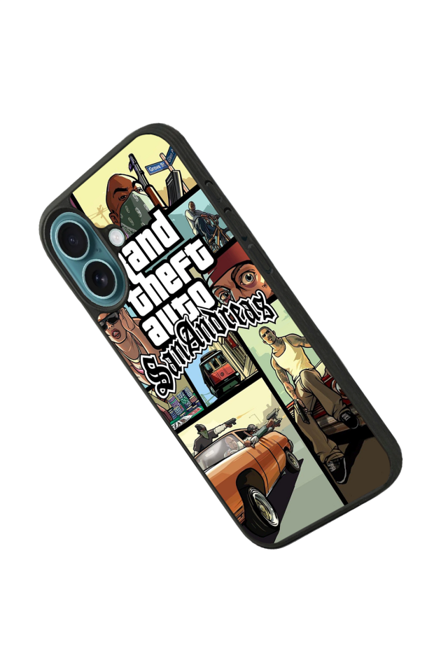 iPhone 16 Plus Uyumlu GTA Tasarımlı Glossy Premium Kılıf